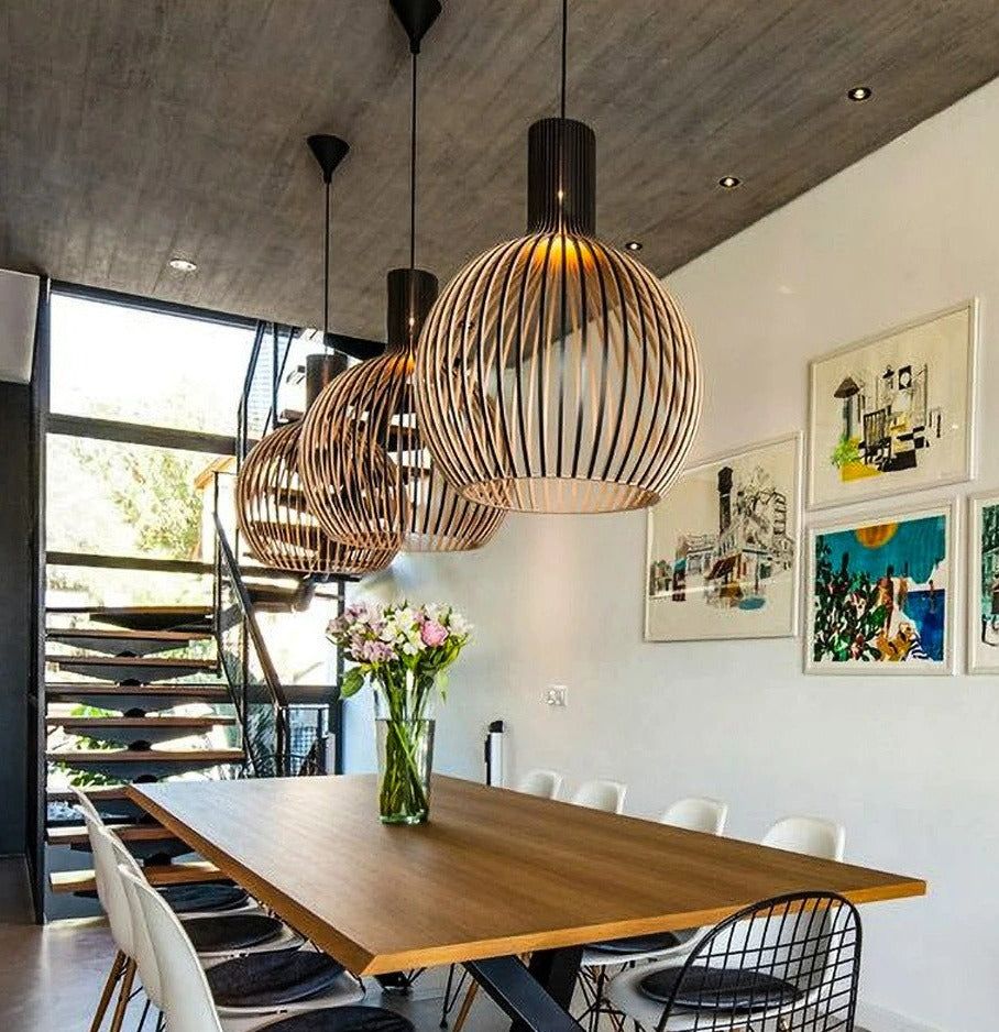 Wooden Pendant Lamp Hallai – Warm Light and Unique Design