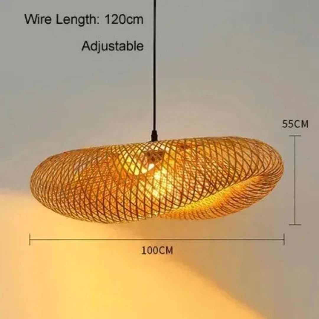EcoLantern - vintage bambusové závesné LED svietidlo