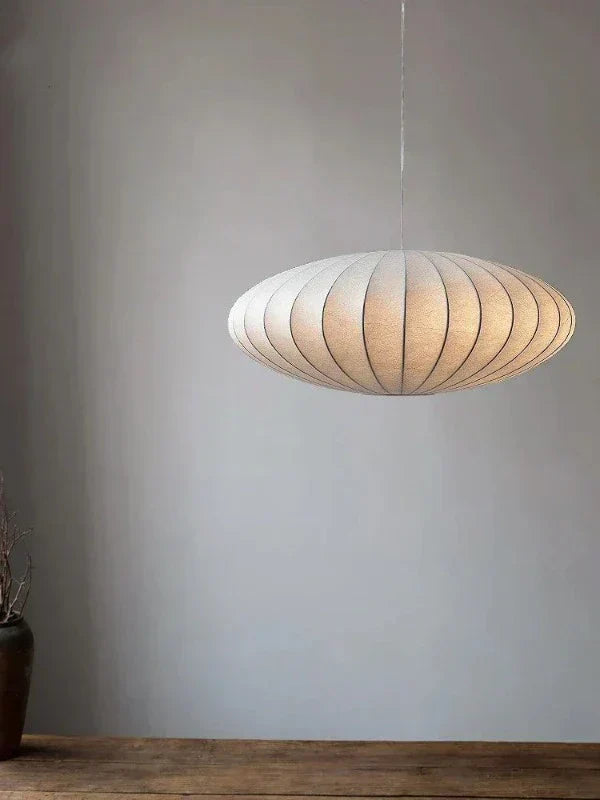 Luxury Silk Pendant Lamp with Crystal Crown