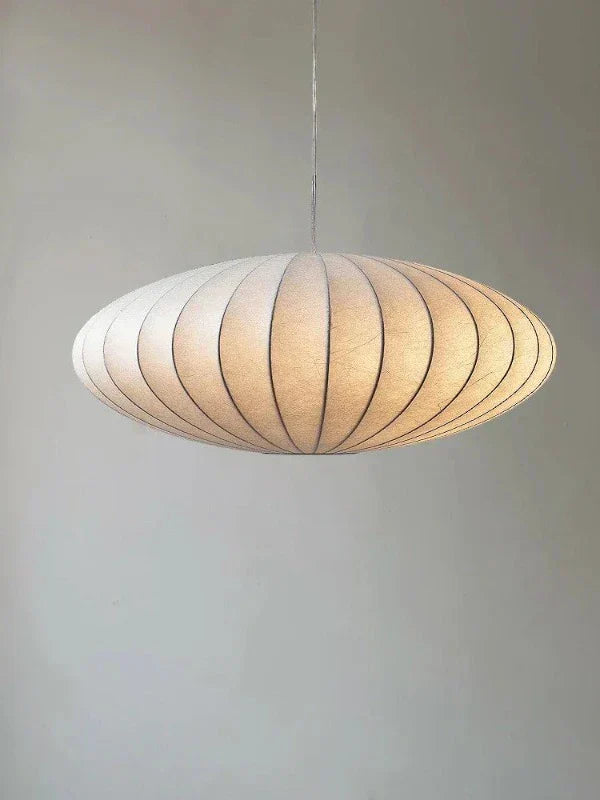 Luxury Silk Pendant Lamp with Crystal Crown