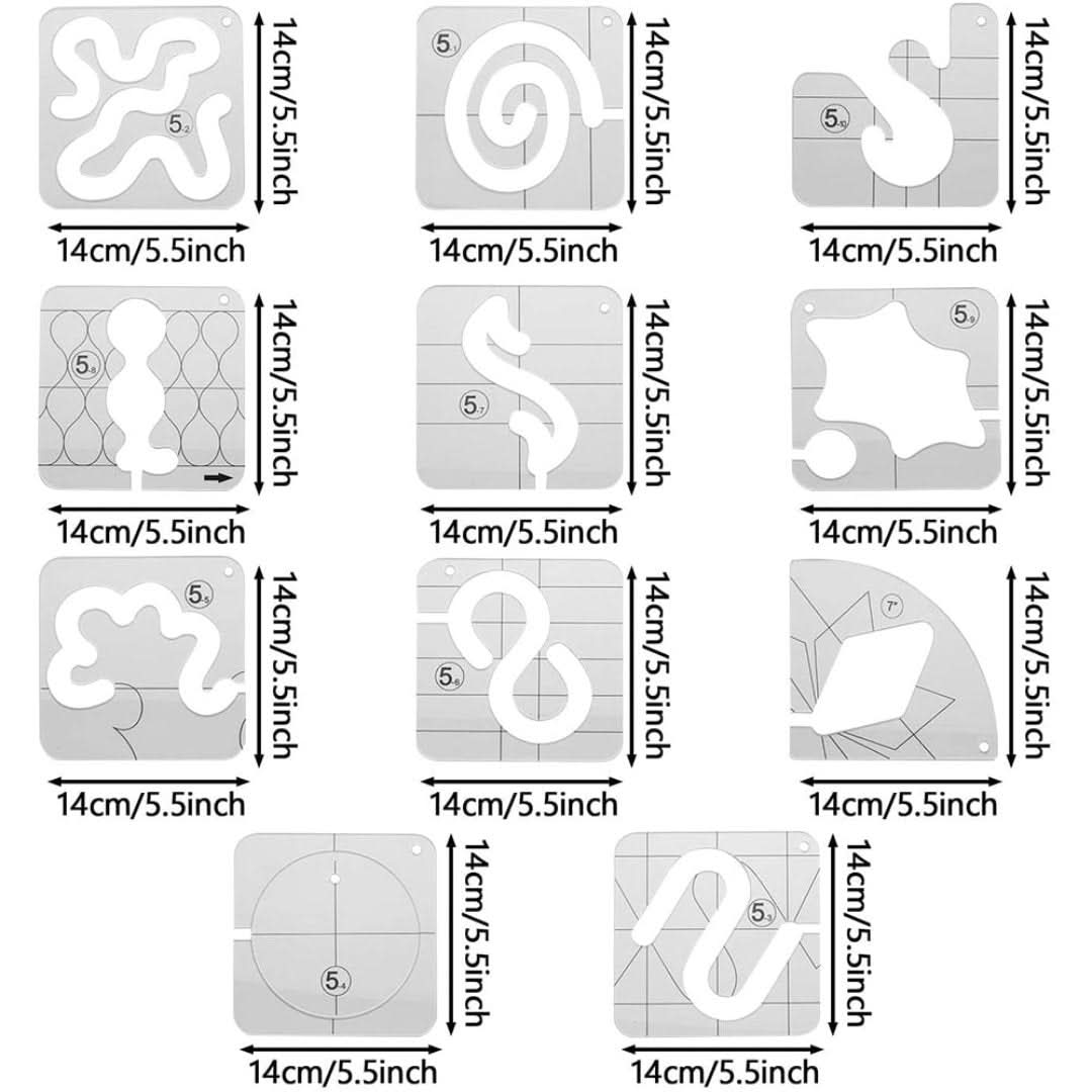 Template Ruler Set (11 PIECES)