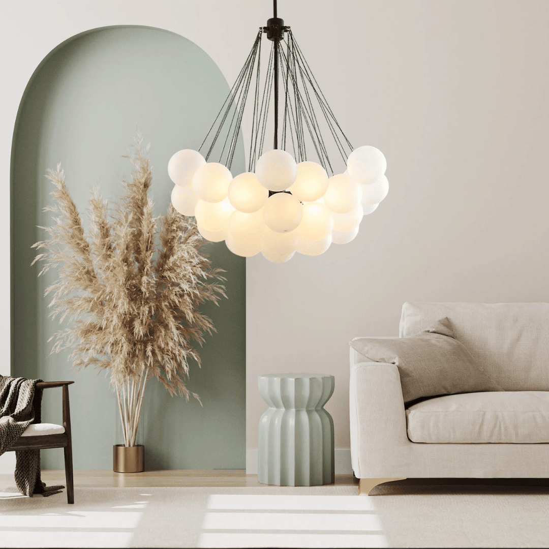 Skandinavisk pendellampe med matte glasskuler