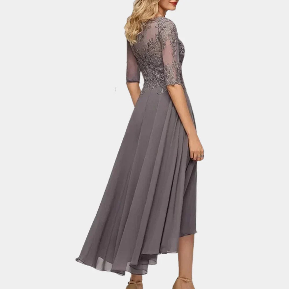 Knöchellanges Chiffonkleid mit eleganten Details