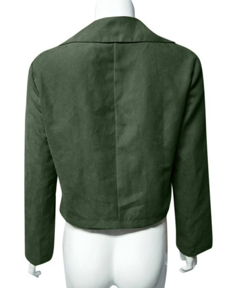 Biker jacket for women with suede look and zip