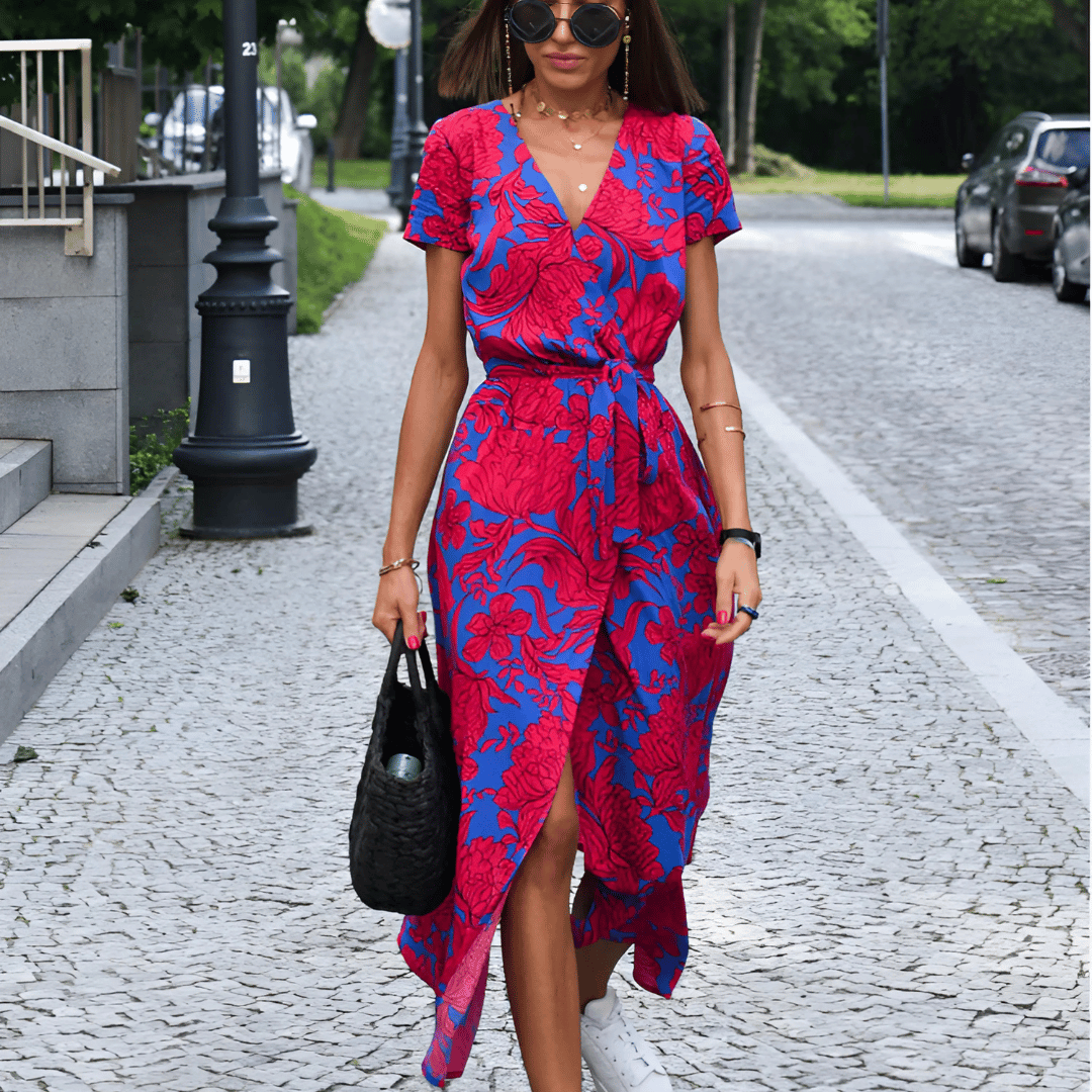 Ladies' Dress with Split Hem and Lace-Up Closure
