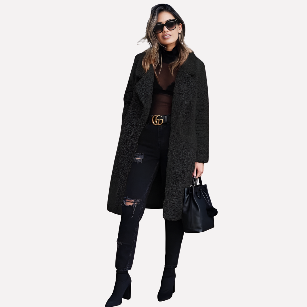 Ladies Long Teddy Coat