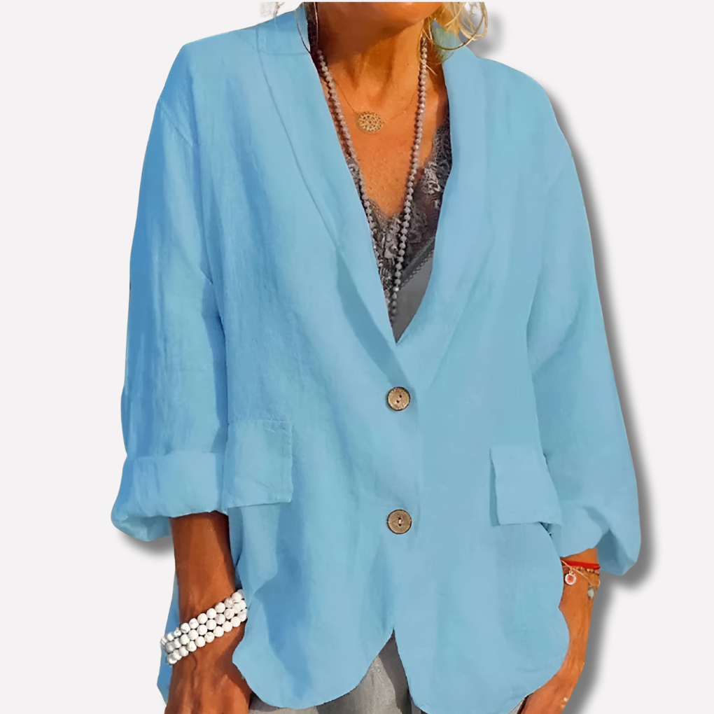Ladies Relaxed Fit Linen Blazer
