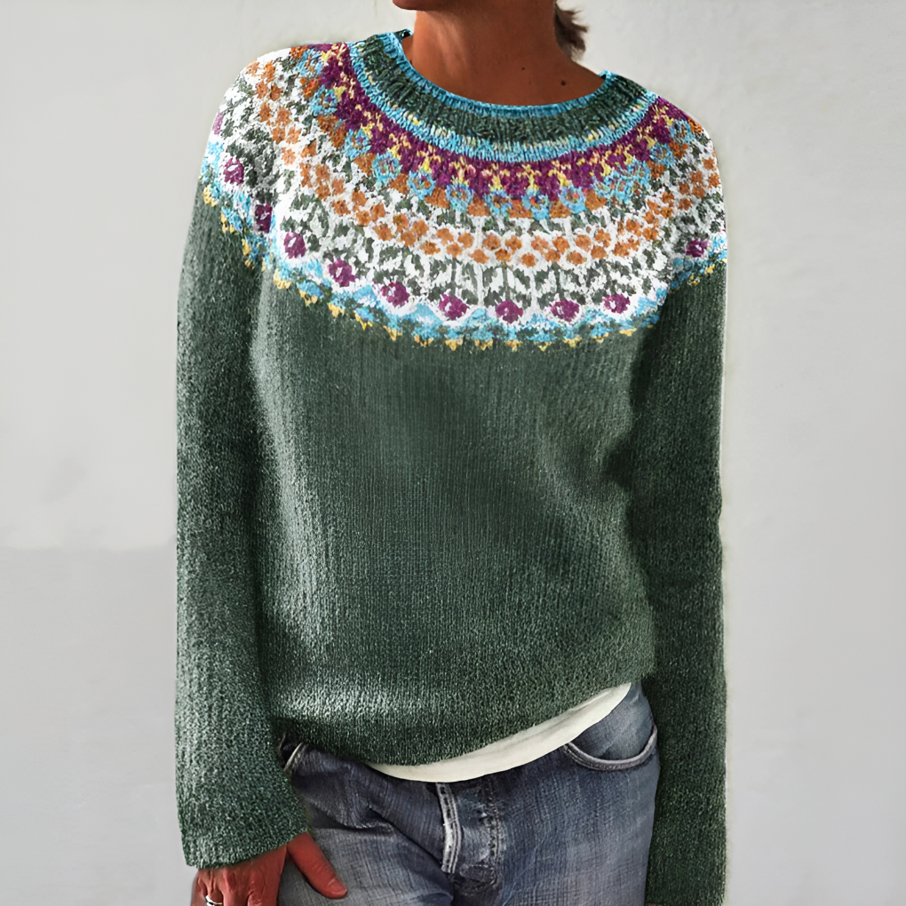 Ladies' Sweater with Garden Pattern