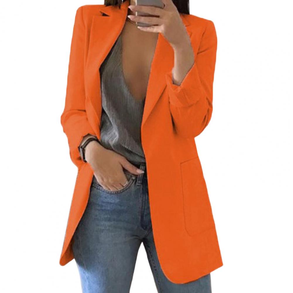 Blazer lungo da donna con revers classici