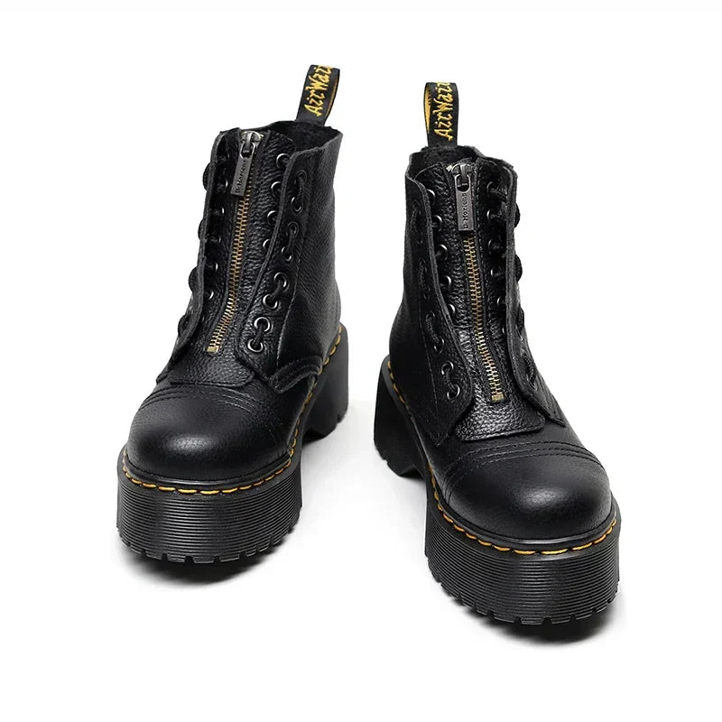 Leather Boots with Thick Sole for Women - Marra