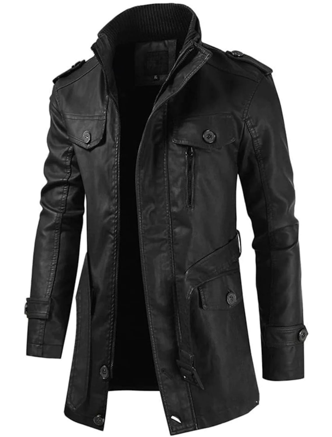 Marts – Long Leather Jacket for Men