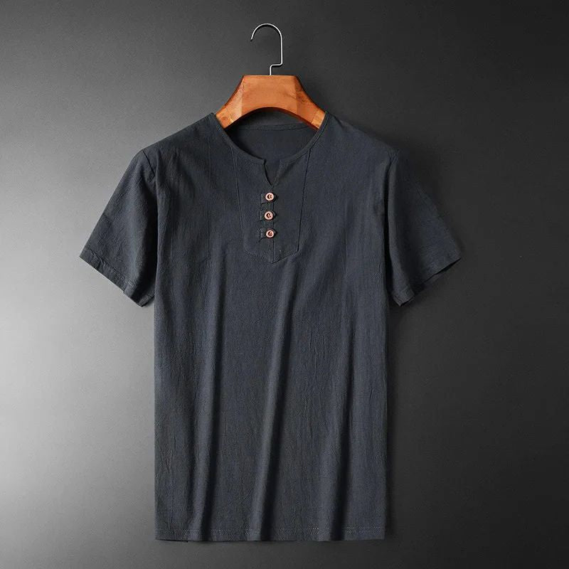 Men's Lightweight Summer T-Shirt in Cotton-Linen
