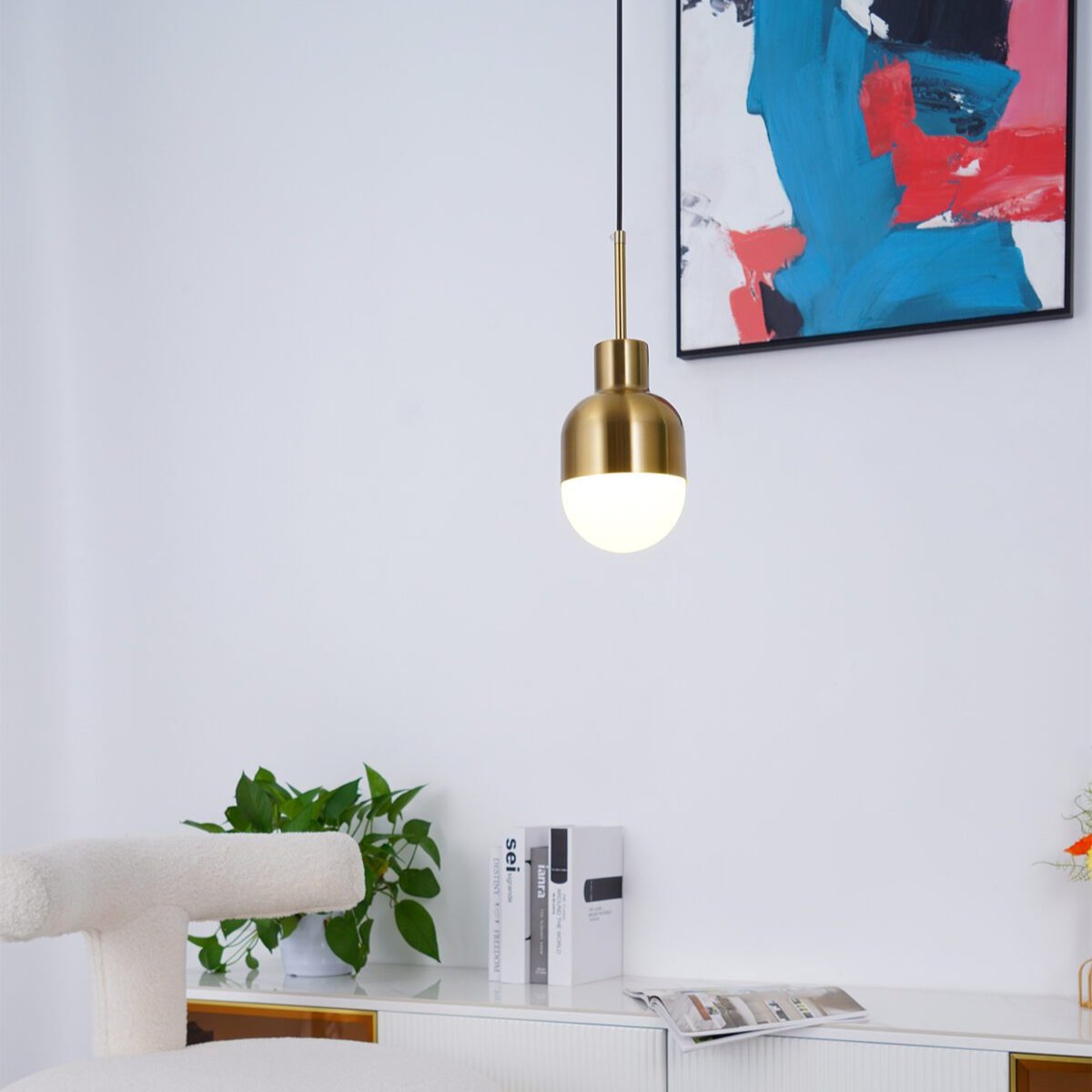 Suspension Niku – Design luxueux en laiton et en verre
