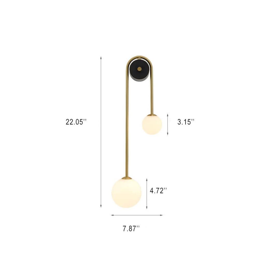 GlowGlass - Lampă de perete elegantă din sticlă, cu 2 becuri
