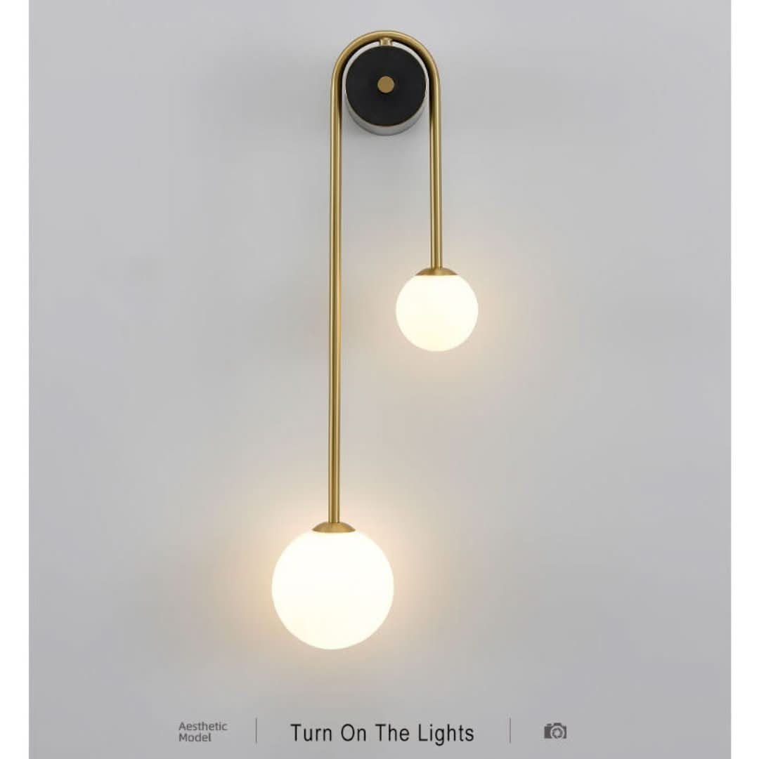 GlowGlass - Lampă de perete elegantă din sticlă, cu 2 becuri