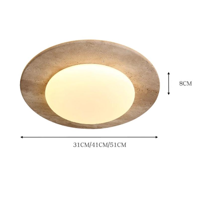 Medieval Ceiling Lamp in Cream Travertine Style