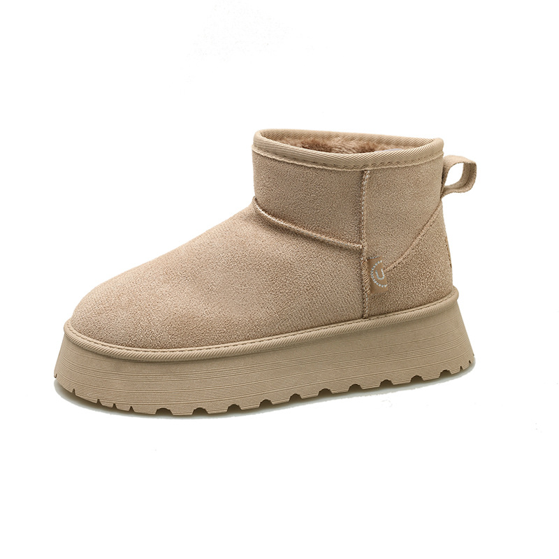 Trendy Winter Women's Platform Ankle Boots with Fleece Lining