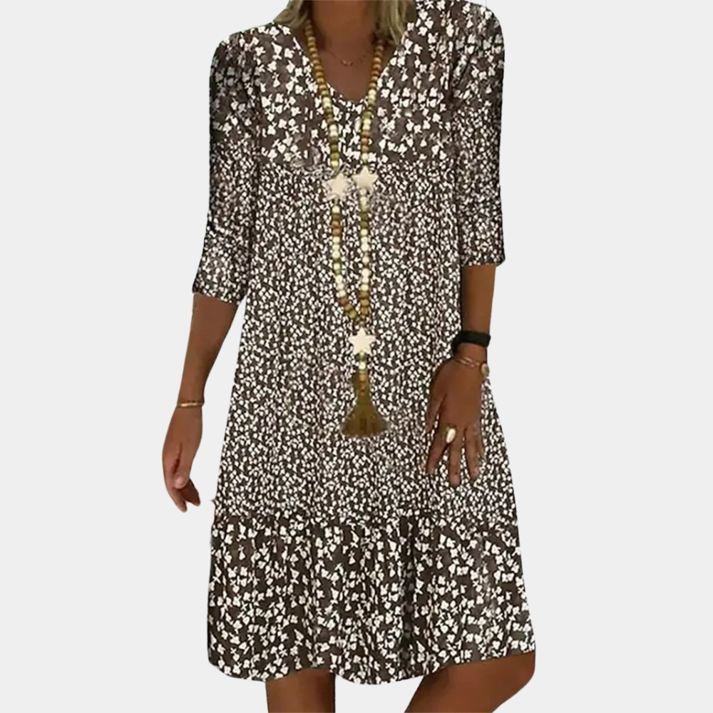 Light Midi Dress with Print for Women