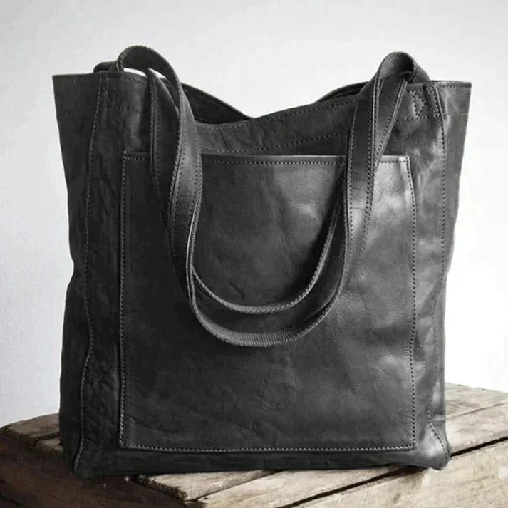 Leather Shoulder Bag for Women in Spacious Shopper Shape