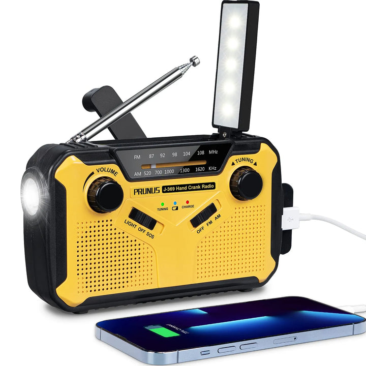 Radio di emergenza portatile solare e a dinamo con LED e power bank