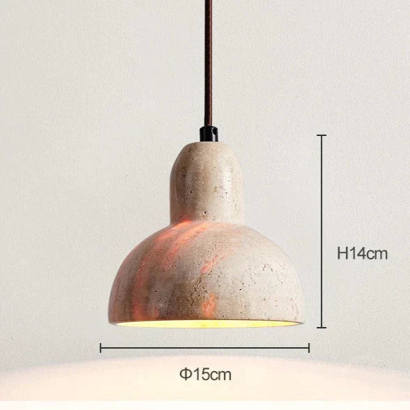 Retro Pendant Lamp Made of Natural Stone with LED