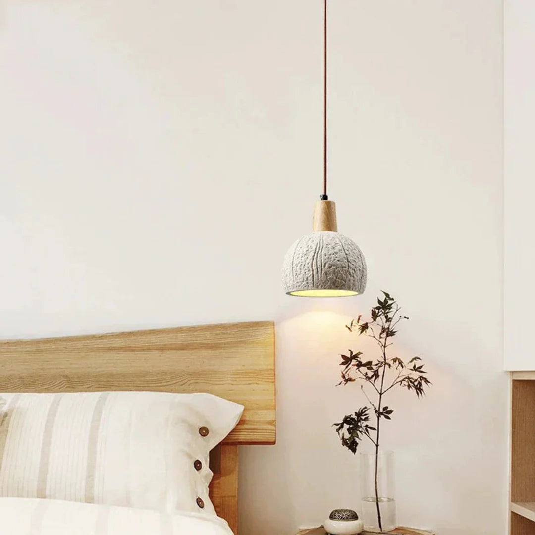Elegant Round Concrete Pendant Light with LED Lighting