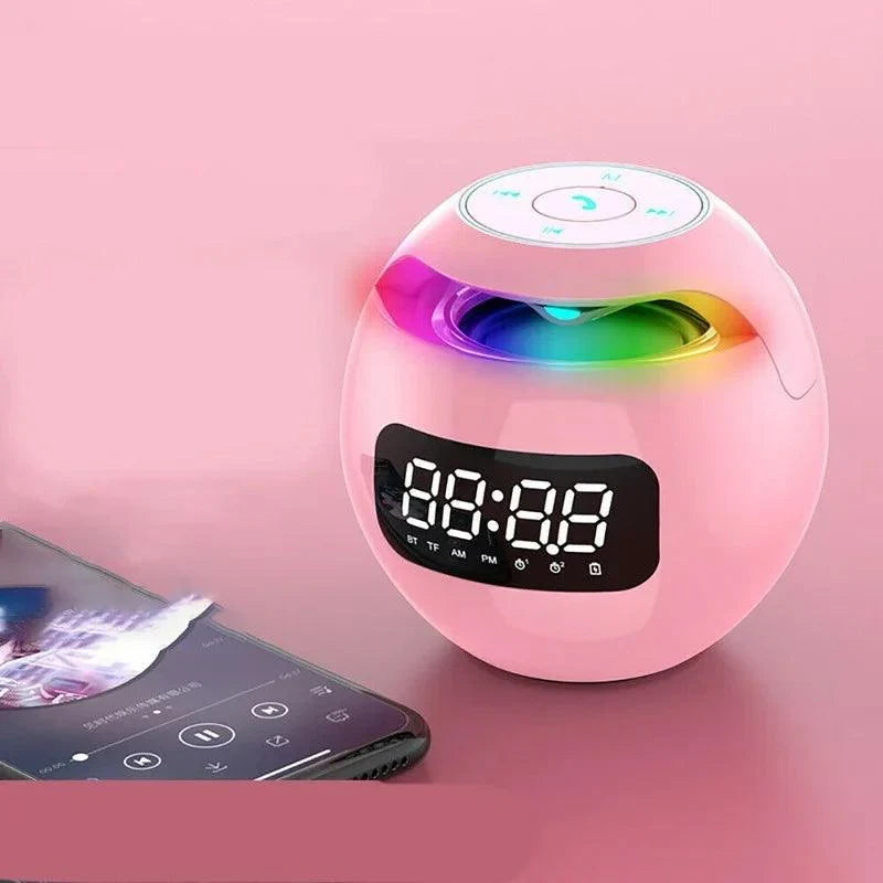 Bluetooth високоговорител с будилник, LED нощна лампа и цифров часовник за спалнята