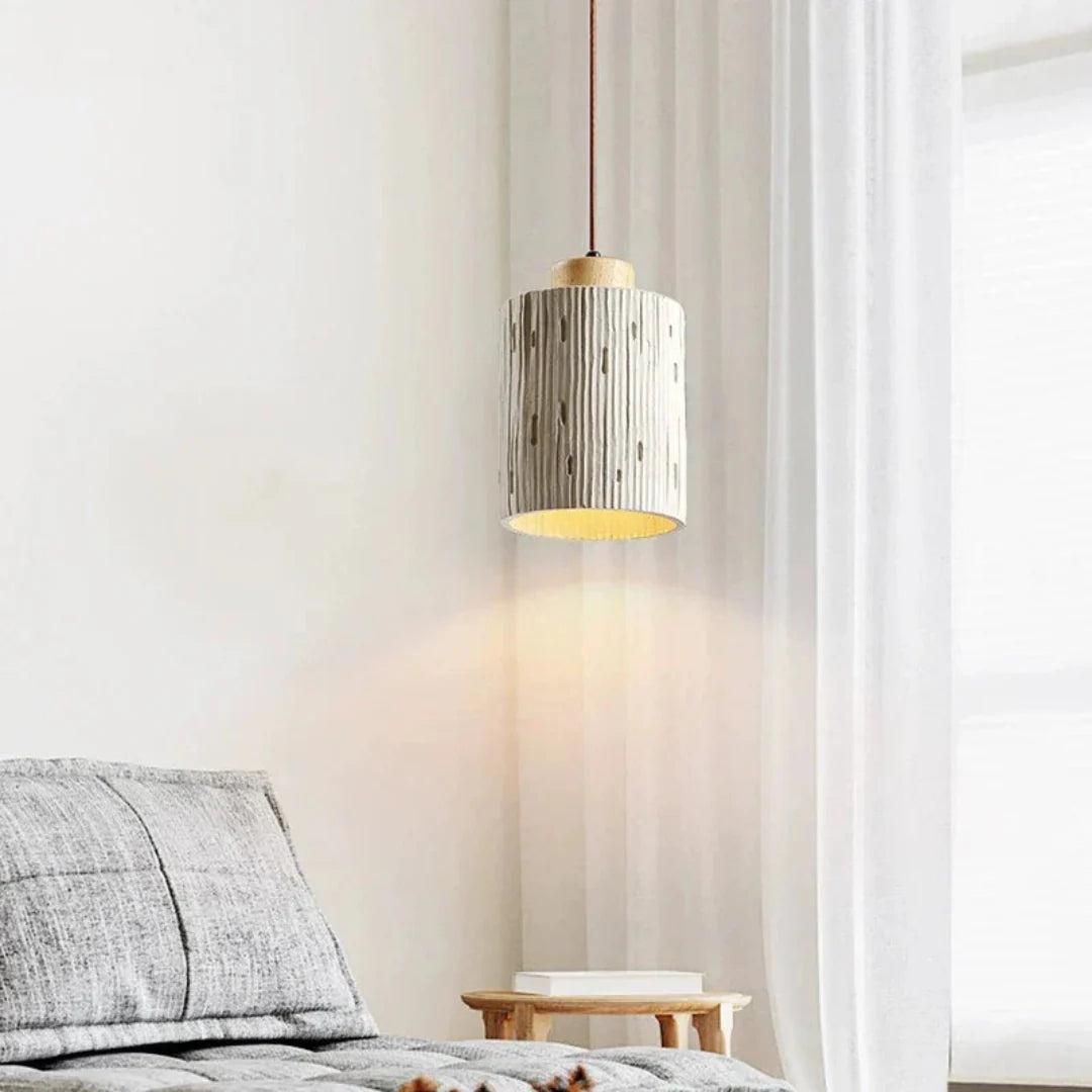 Lampada a sospensione retrò in cemento con LED - atmosfera industriale moderna