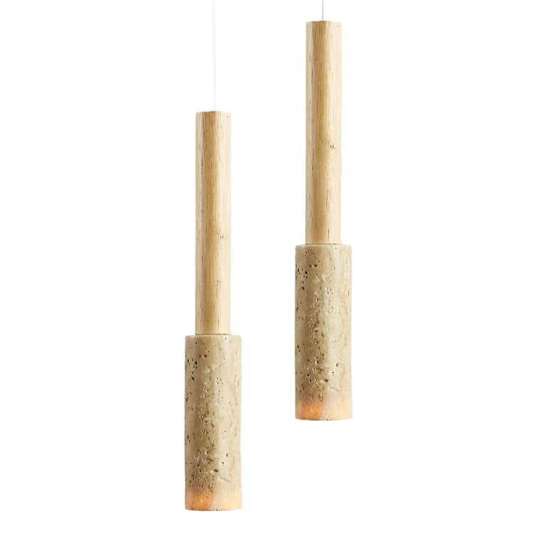 Cream Travertine Pendant Lamp LED Modern Design