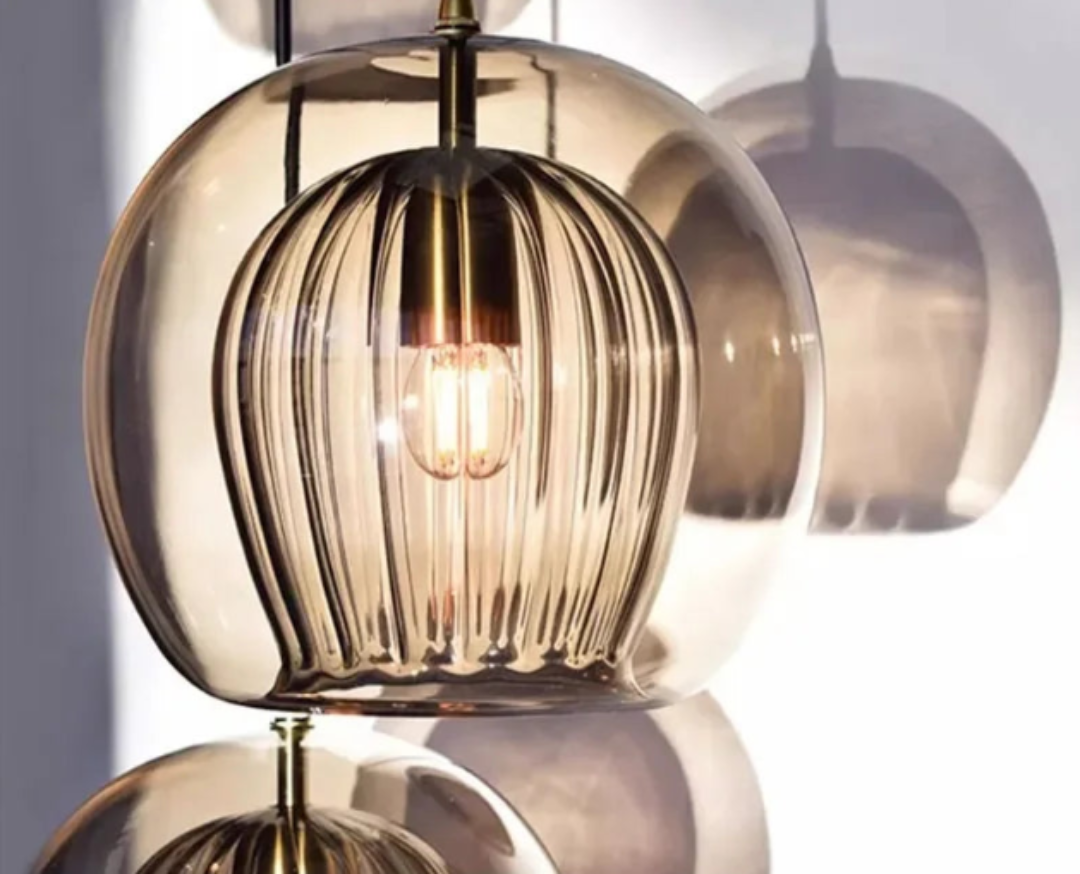 TimberGlow - Moderne pendellampe i glass