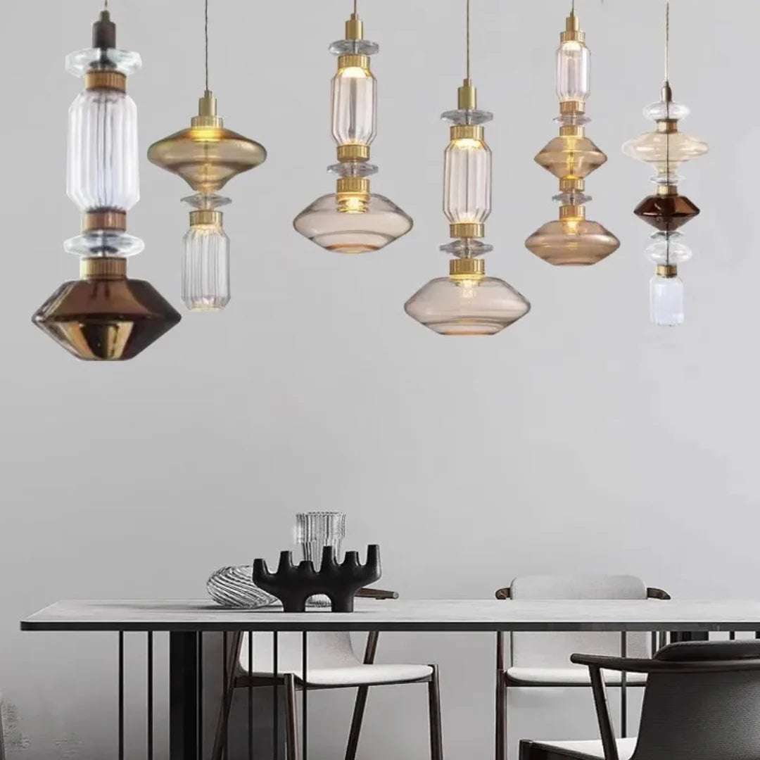 Exotic Glass Pendant Light with Irregular Design
