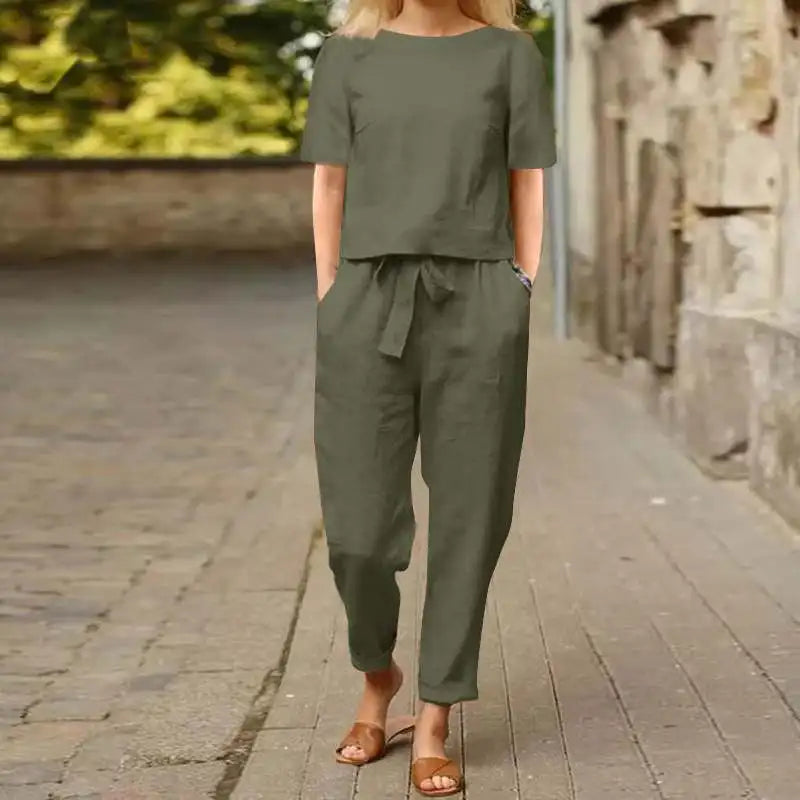 Comfortable Ladies Co-ord Set Two-Piece Set with Top and Trousers