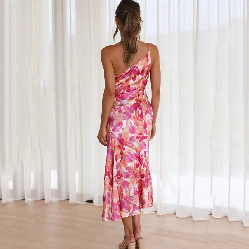 Pink Floral Off-Shoulder Dress - Noemi