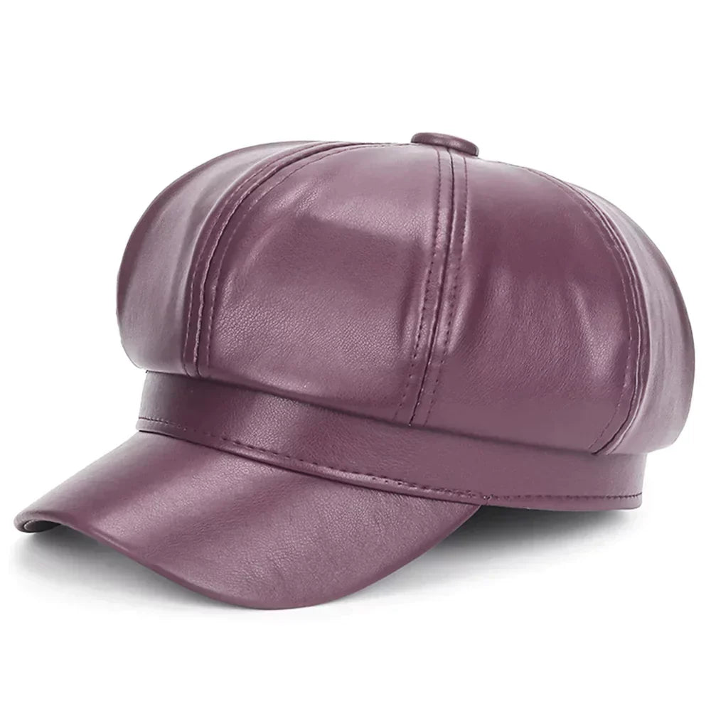 Sophie | Stylish Leather Beret