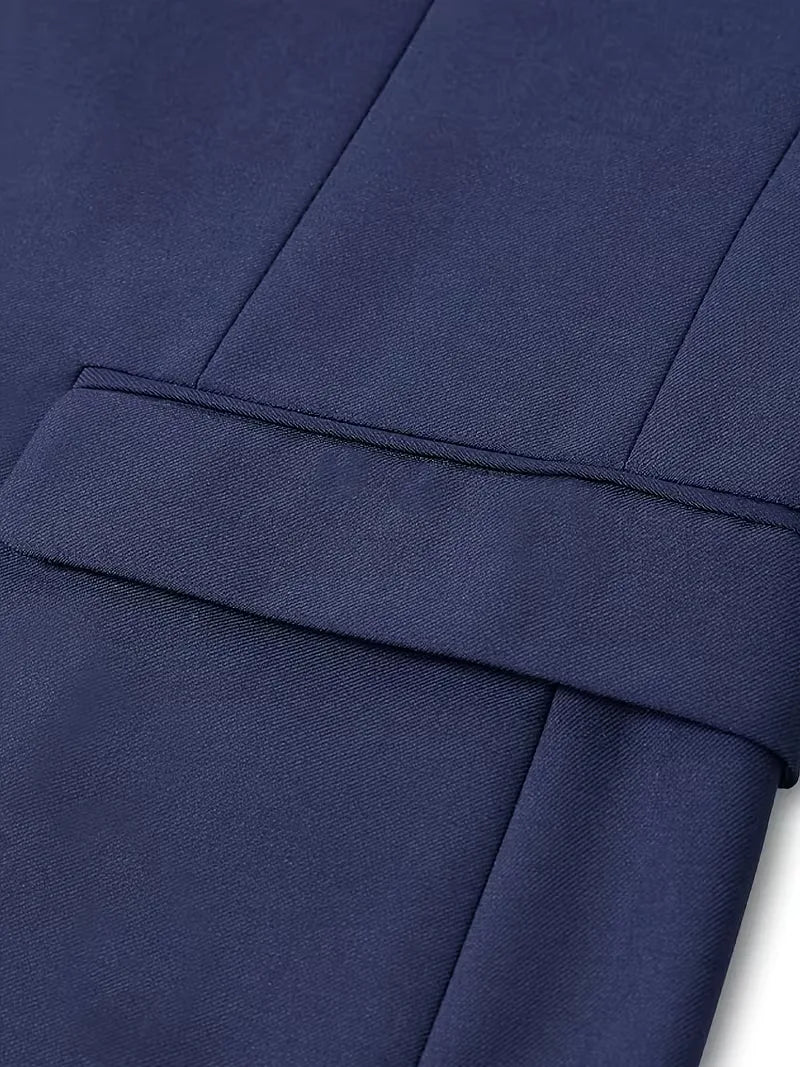 Three-piece men's suit with slim fit and glossy finish