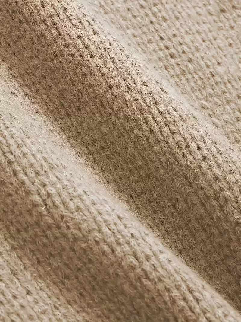 Pull côtelé à col rond