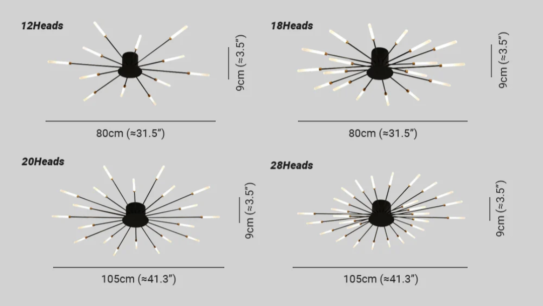 Modern Ceiling Light with Multiple Arms for Powerful and Stylish Illumination