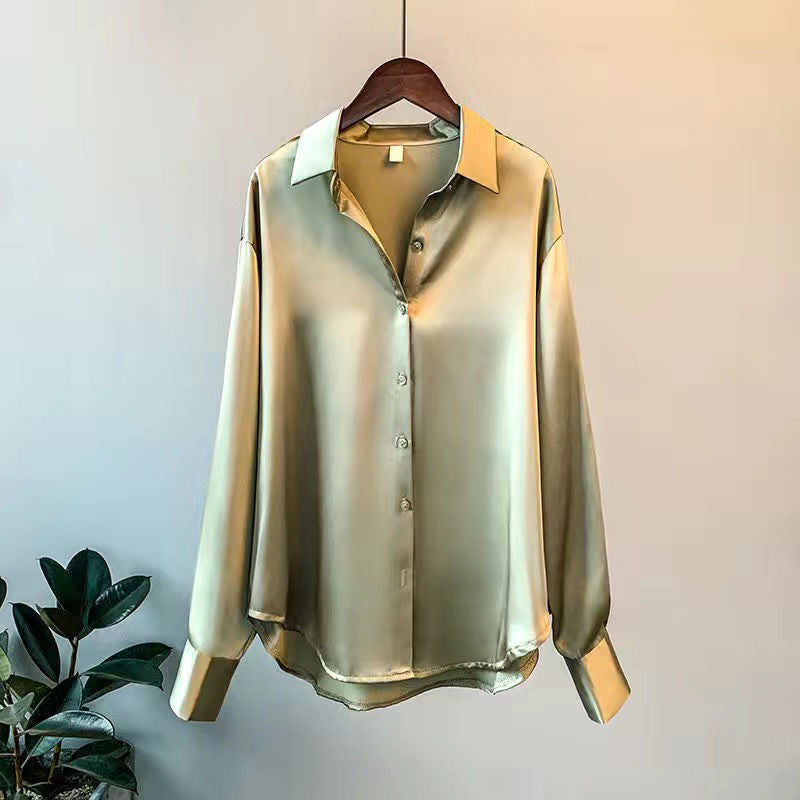 Damen-Sommerbluse mit fließender Passform und elegantem Kragen