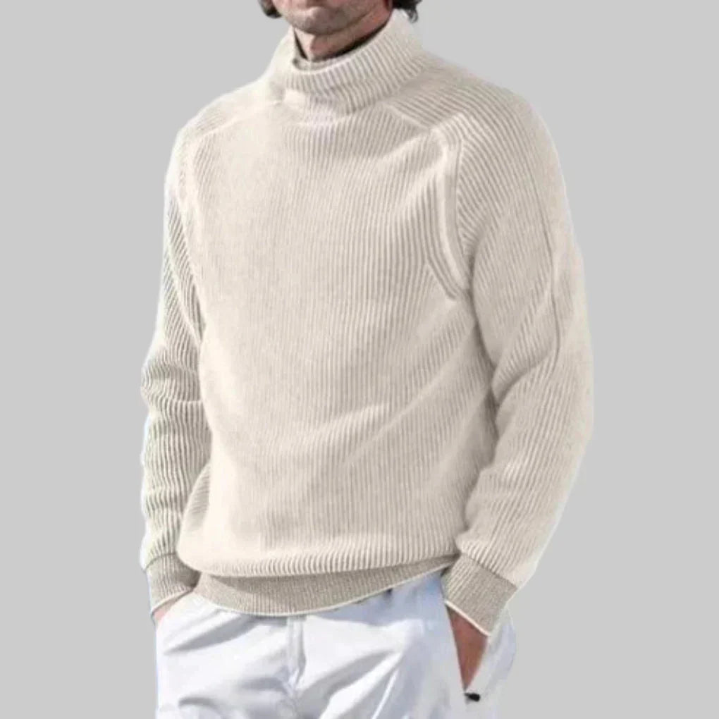 Men's turtleneck, elegant solid knit
