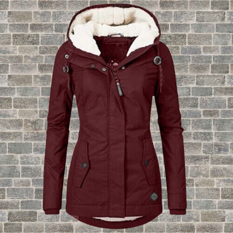 Manteau d'hiver avec capuche et doublure en polaire