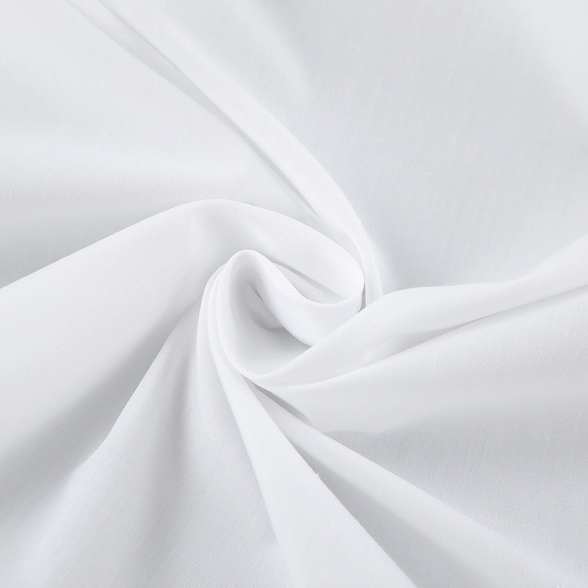 Blusa blanca extragrande para mujer con mangas largas