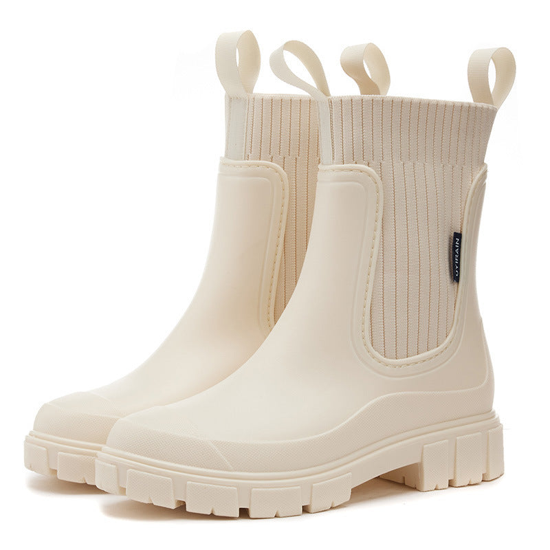 Botas de lluvia impermeables para mujer, con suela antideslizante