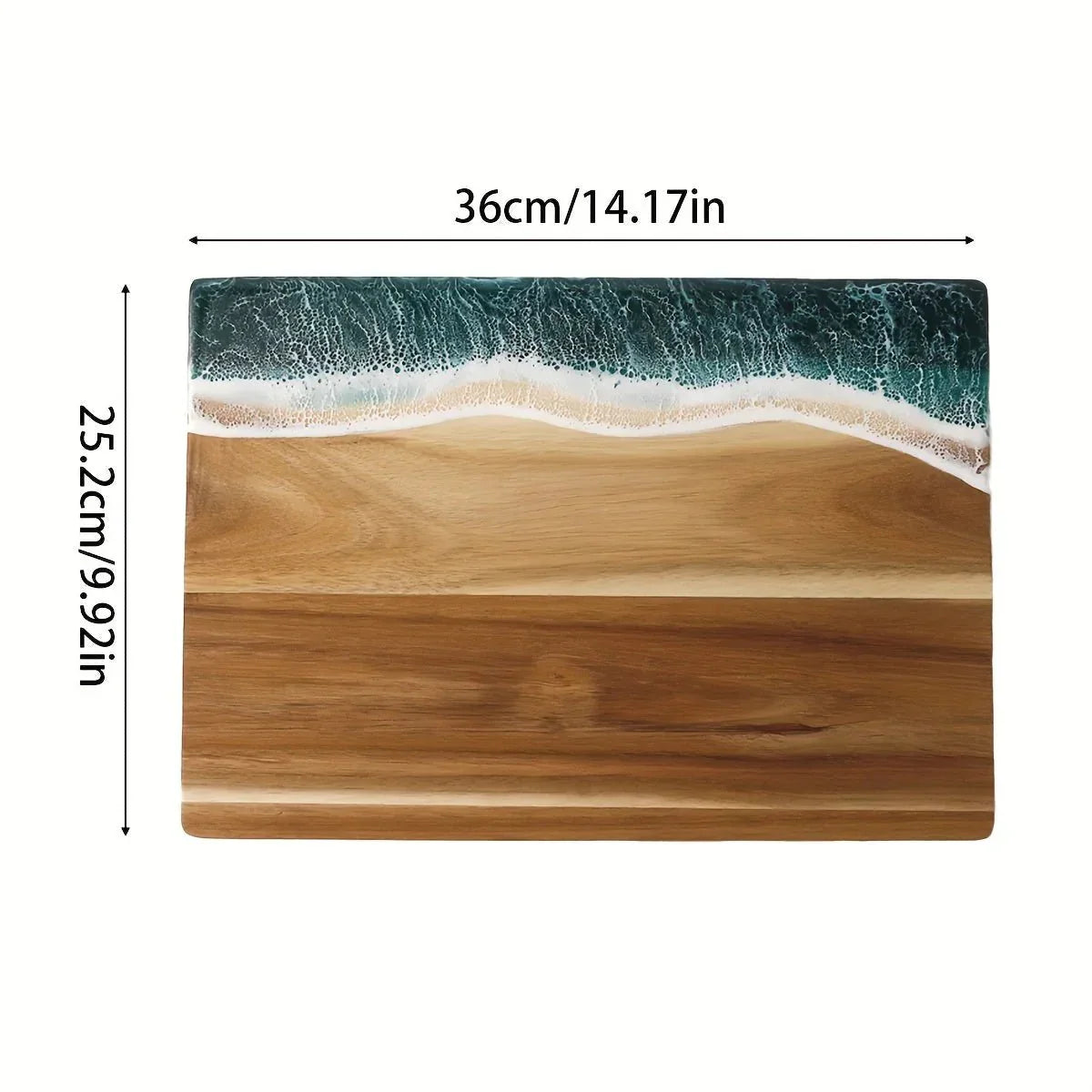Tocător din lemn de acacia - Model oceanic - Sustenabil și elegant