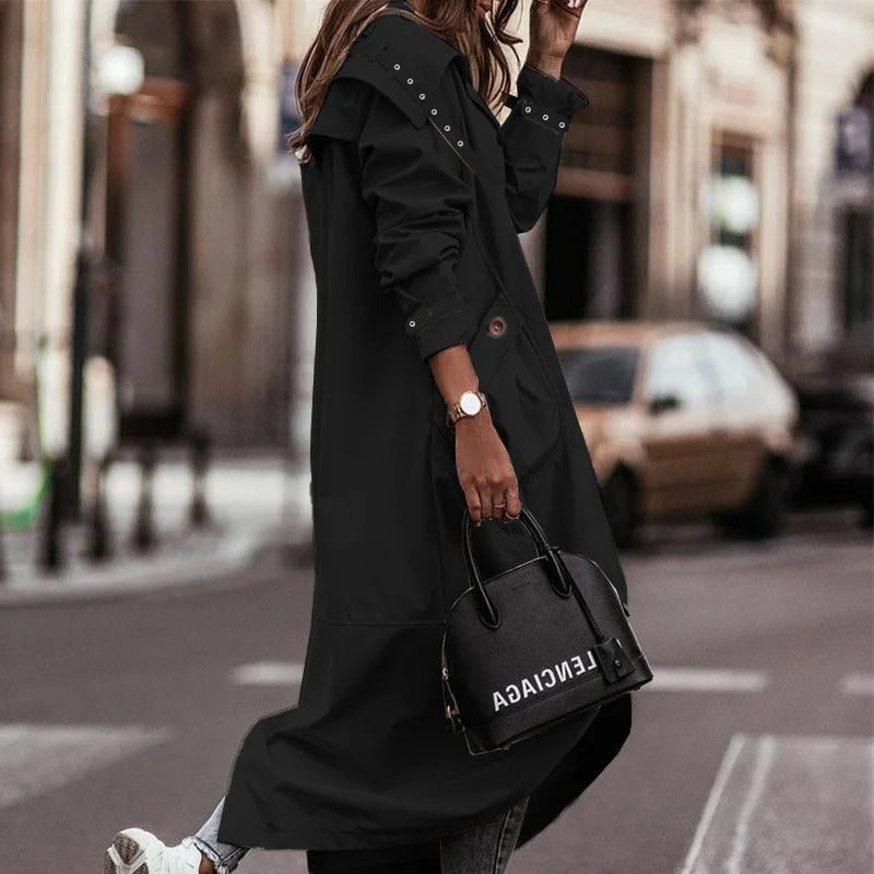 Gabardina para mujer: resistente al viento y al agua, con capucha