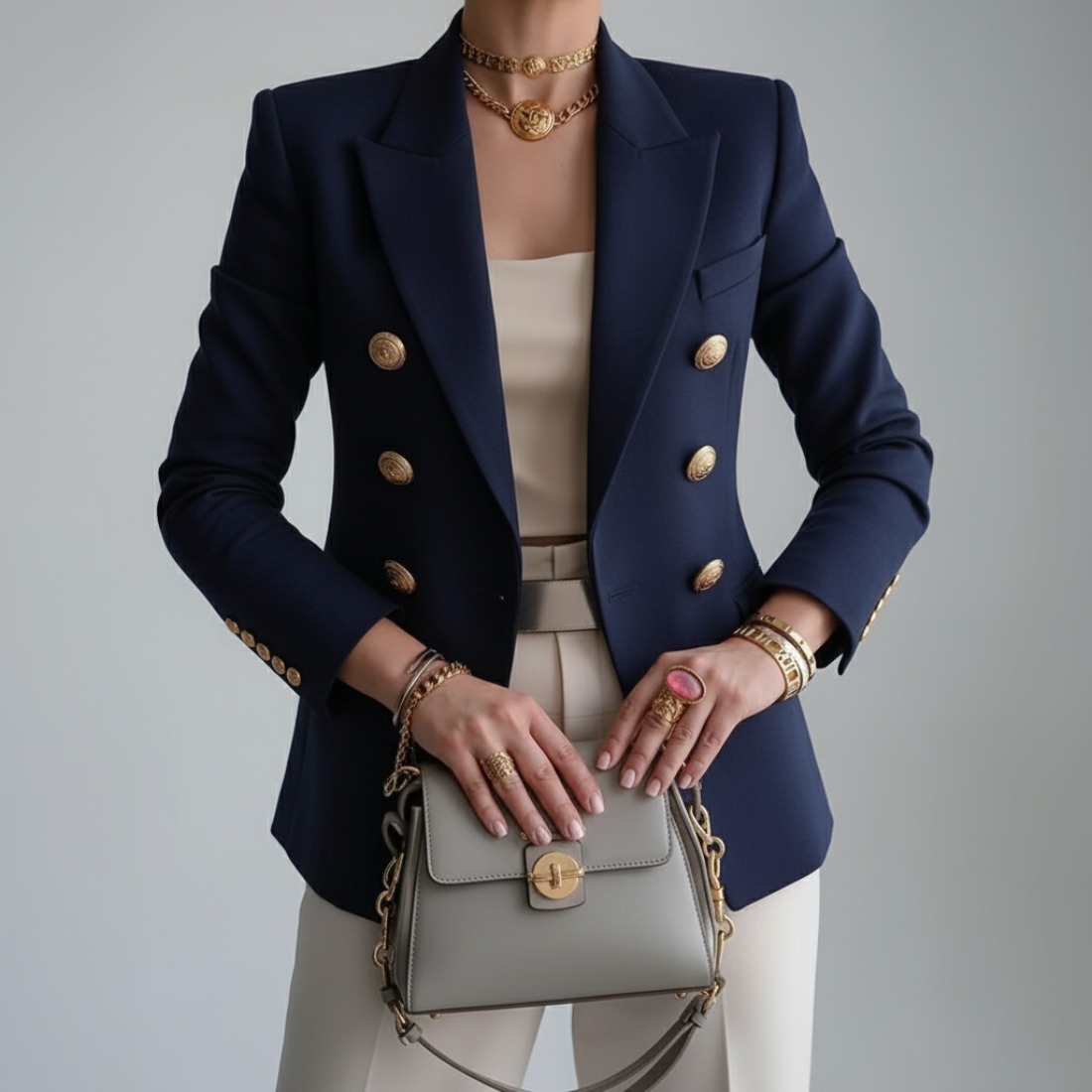 Double Breasted Ladies Blazer – Tailored Fit and Classic Elegance