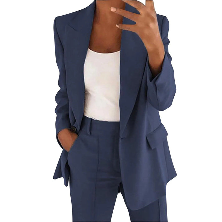 Classic Ladies Blazer Set with Tailored Blazer and Trousers