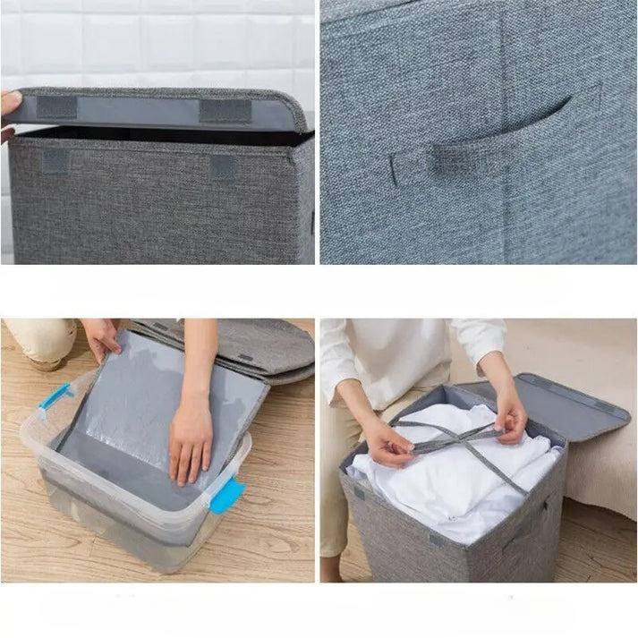 Collapsible Large Laundry Basket with Lid