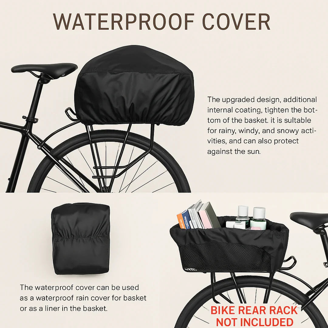 Bike Basket Rear | Large Capacity, Waterproof | Load Net, Robust