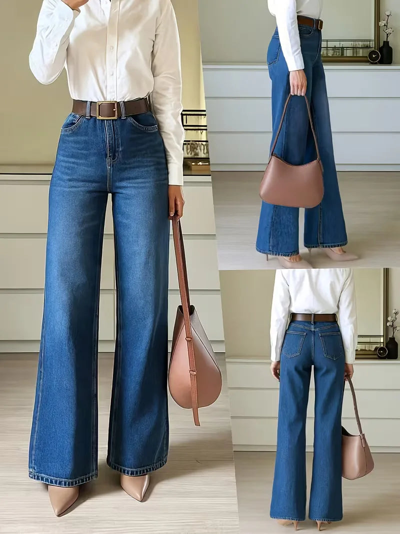 Wide leg jeans dark wash