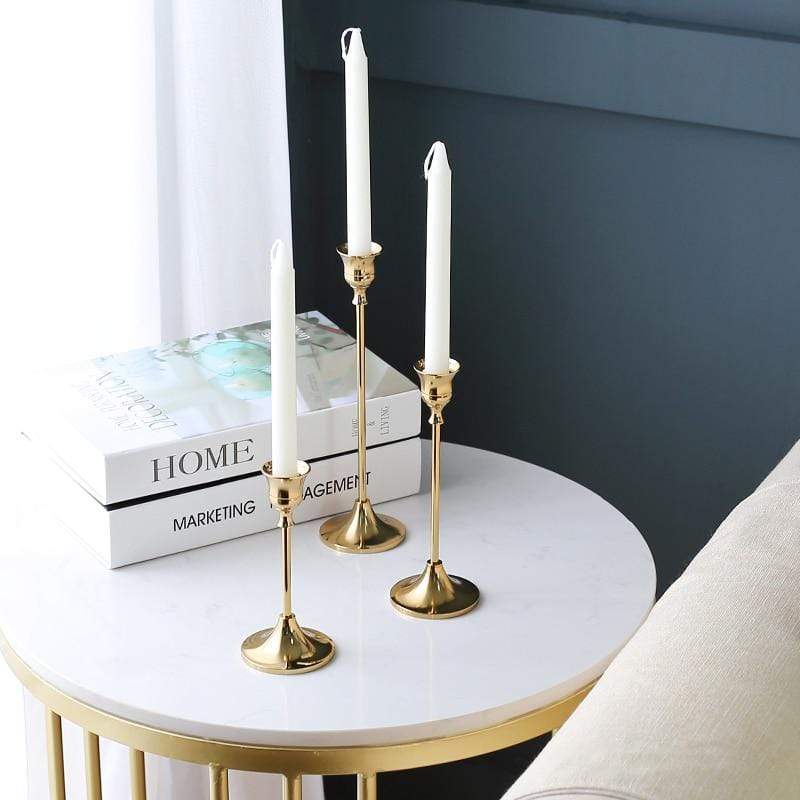 Elegant klassisk lysestake - sett med 3 deler - stilfull og tidløs